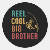 Reel Cool Big Brother Funny Matching Family Runder Aufkleber (Vorderseite)