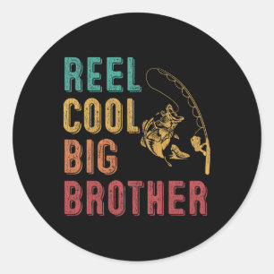Reel Cool Big Brother Funny Matching Family Runder Aufkleber