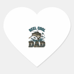 Reel Cool Dad Bass Fishing Vintage Vector Design_1 Herz-Aufkleber