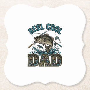 Reel Cool Dad Bass Fishing Vintage Vektor Design_1 Untersetzer