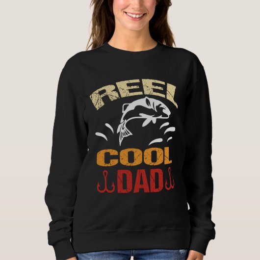 Reel Cool Dad Dead Fishing Walking Dog Wet Fly Beg Sweatshirt (Vorderseite)
