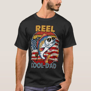 Reel Cool Dad - Lustiges Angeln American Flag Desi T-Shirt