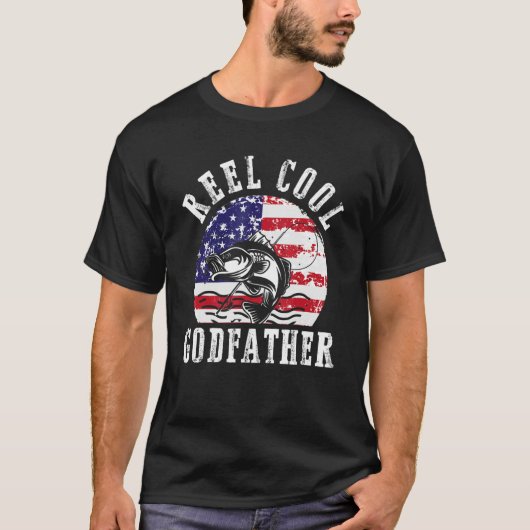 Reel Cool Godfather US Flag Fisher Godson Goddau T-Shirt (Vorderseite)