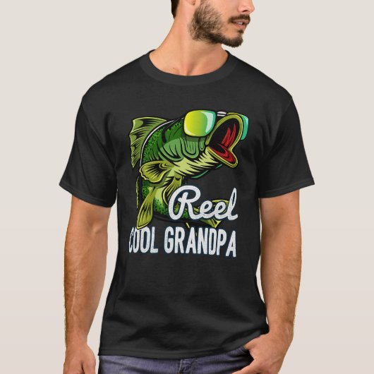 Reel Cool Grandpa Fishing T-Shirt – Funny Bass Fis (Vorderseite)