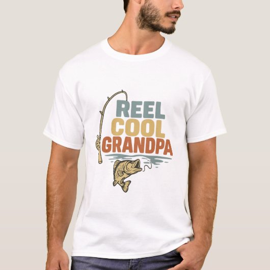 Reel Cool Grandpa Vintage Fishing Design T-Shirt (Vorderseite)