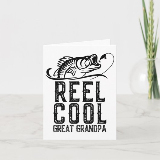 Reel Cool Great Opa Fishing Fisherman Funny Re Karte (Vorderseite)