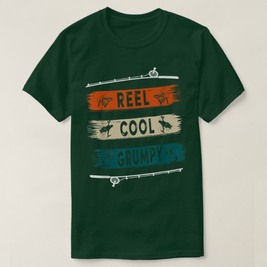 Reel Cool Grumpy Fisherman Funny Fishing Tee (Design vorne)