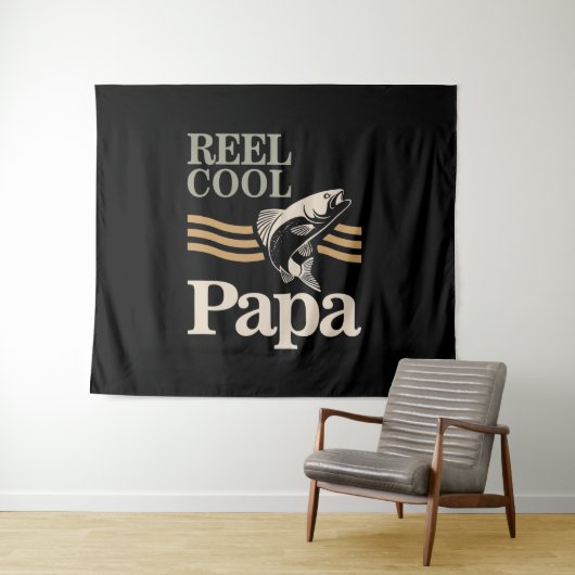 Reel Cool Papa - Geschenke von Vater und Großvater Wandteppich (Beispiel (Horizontal))