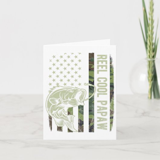 Reel Cool Papaw Camouflage American Flag Fathers D Karte (Vorderseite)