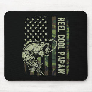 Reel Cool Papaw Camouflage American Flag Fathers D Mousepad