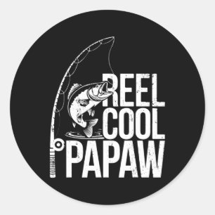 Reel Cool Papaw Shirt Men Papherman Fathers D Runder Aufkleber