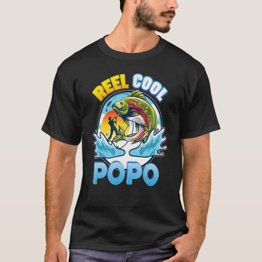 Reel Cool Popo Fishing Vater Papa Daddy Papa T-Shirt (Vorderseite)