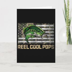 Reel Cool Pops Angeln Camo Flag Vatertag Fishe Karte
