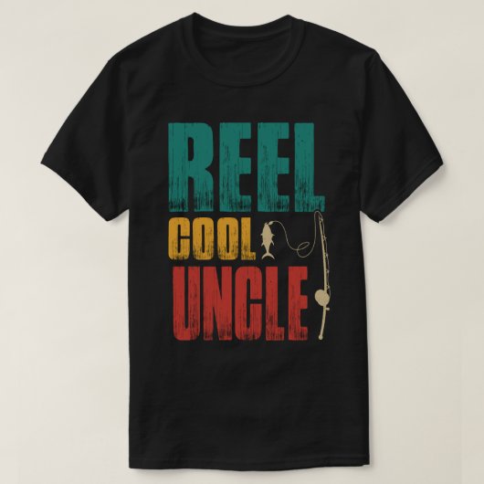 Reel Cool UNCLE Fischen Vintag T-Shirt (Design vorne)