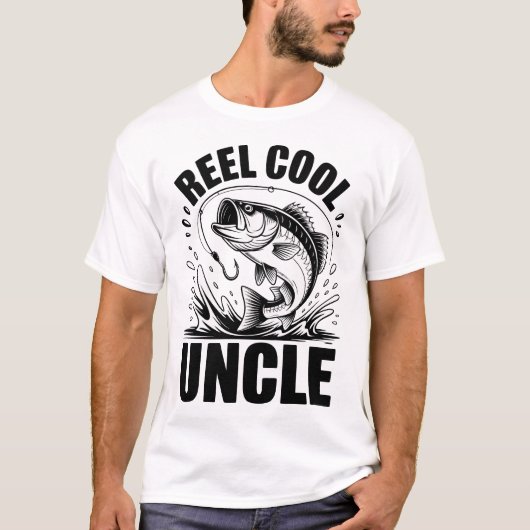 Reel Cool Uncle Fishing Funny Fisherman Gift T-Shirt (Vorderseite)