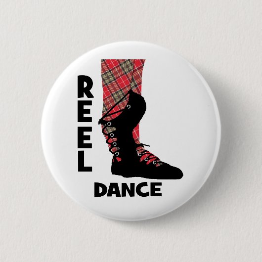 Reel Dance Scottish Country Dance Themed Button (Vorderseite)
