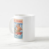 Reel Drama Shark Fisherman | Funny Retro Fishing Kaffeetasse (Vorderseite Links)