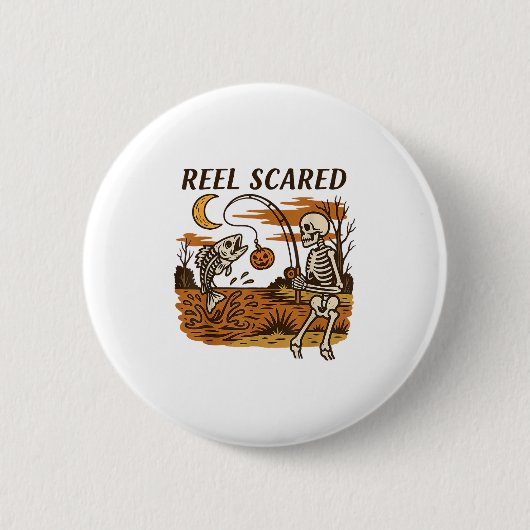 Reel erschreckt Halloween Fishing Funny Skeleton F Button (Vorderseite)