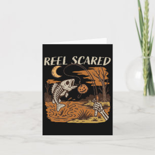 Reel erschreckt Halloween Fishing Funny Skeleton F Karte