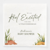  Reel Excited Fishing Baby Boy Little Fisherman  Serviette (Vorderseite)
