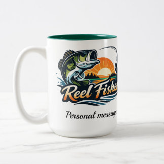 Reel Fisher personalisierter Bassangeln Zweifarbige Tasse