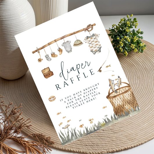 Reel Fuel Fishing Diaper Raffle Baby Dusche Poster