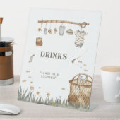 Reel Fun Fishing Baby Shower Drinks Schild (In Situ)