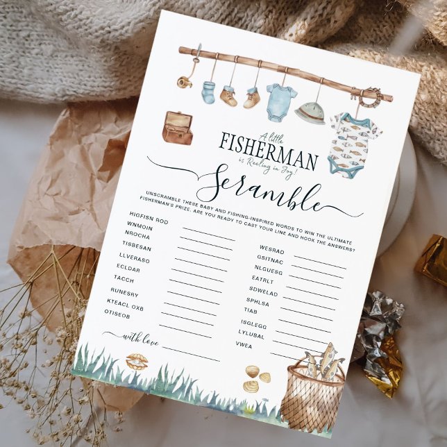 Reel Fun Fishing Baby Shower entwirft Word Game (Von Creator hochgeladen)