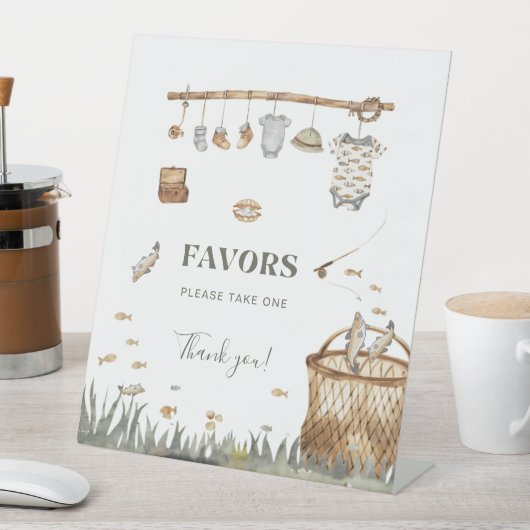 Reel Fun Fishing Baby Shower Favorit Schild (In Situ)