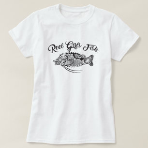 Reel Girls Fish Damen  3/4 Ärmel Raglan T-Shirt