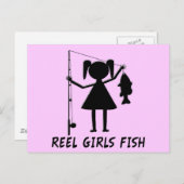 REEL GIRLS FISH POSTKARTE (Vorne/Hinten)