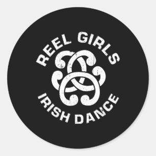Reel Girls Irish Dance Dancer Funny Irish Dancing Runder Aufkleber