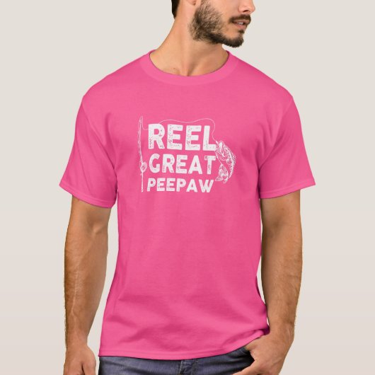 Reel Great Peepaw Fishing Daddy oder Fisherman Gra T-Shirt (Vorderseite)