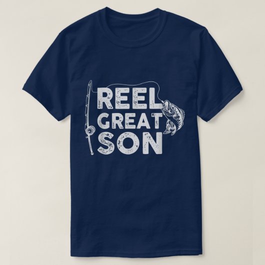 Reel Great Son Fishing Daddy oder Fisherman Grandp T-Shirt (Design vorne)