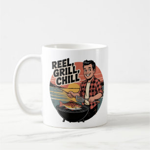 Reel Grill Chill Fishing und GRILLEN Vater Vaterta Kaffeetasse