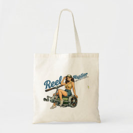 Reel Hustler Retro Angel-Fisch Pin-Up | Lustige Fi Tragetasche