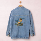 Reel Hustler Retro-Angeln Pin-Up Chicks die angeln Jeansjacke (Hangar)