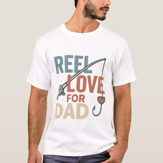 Reel Love for Dad Retro Fishing Gift T-Shirt (Vorderseite)