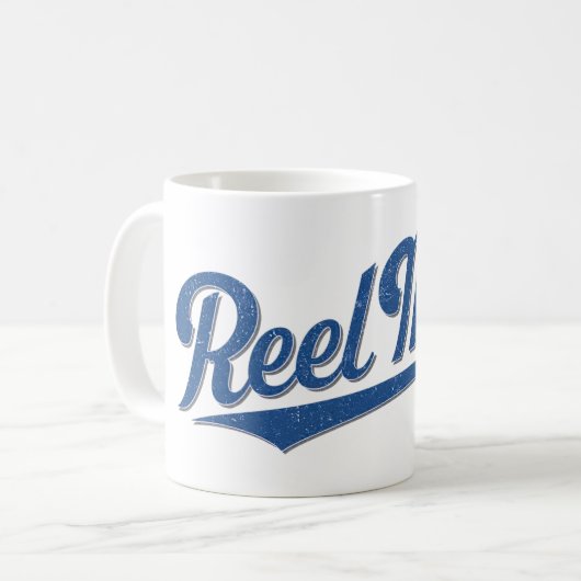 Reel Man Fisherman | Retro Coastal Life Fishing Kaffeetasse (Vorderseite Links)