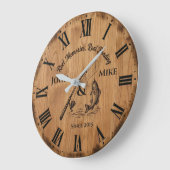 Reel Memories Real Bonding | Custom Fishing  Große Wanduhr (Winkel)