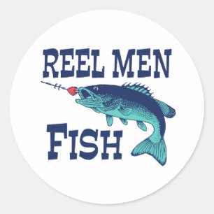 Reel Men Fish Runder Aufkleber