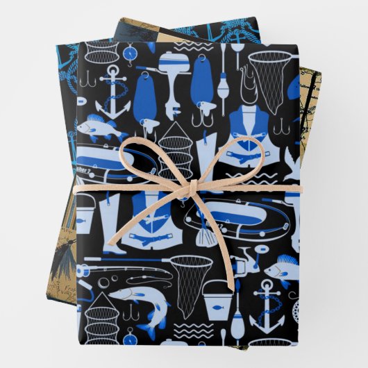 Reel Men Fisherman Collection Geschenkpapier Set (Beispiel)
