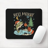 Reel Merry Christmas Fishing Funny Hook B Fi-shirt Mousepad (Mit Mouse)