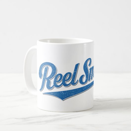 Reel Smooth Fisherman | Retro Coastal Life Fishing Kaffeetasse (Vorderseite Links)