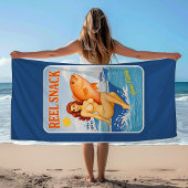 Reel Snack Retro Pin-Up Red Snapper Fishing Boater Strandtuch