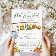 Reel spannende Baby Dusche Einladung Fischen Thema