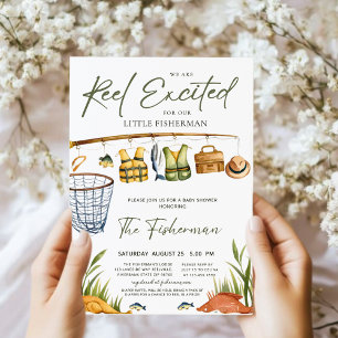 Reel spannende Baby Dusche Einladung Fischen Thema