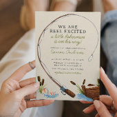 Reel spannende Fisherman Watercolor Babydusche Einladung