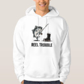 Reel Trouble – Fishing Fail with Angry Fish & Boot Hoodie (Vorderseite)