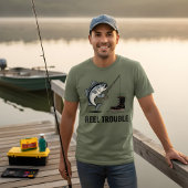 Reel Trouble – Funny Fishing Cartoon Design T-Shirt